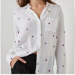 Rails Rocsi White Cosmic Star Print Button-Down Shirt
